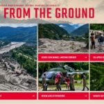 Nepal Flood Disaster Timeline Template - Five staggered event cards tracing flood progression from August 26 to September 1, 2026