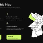 Philadelphia Map Google Slides Template - dark theme business layout