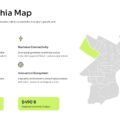 Philadelphia Map Template - light theme with stats and feature blocks