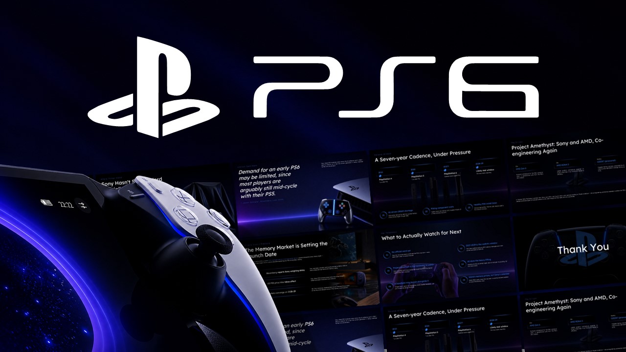 PlayStation 6 Template - cinematic cover slide with PS6 branding
