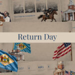 Return Day Template - Cover slide to open a Delaware civic history presentation with vintage parchment style