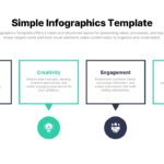 Simple Infographics Template - visualize 4-stage process flows with arrow and icon cards