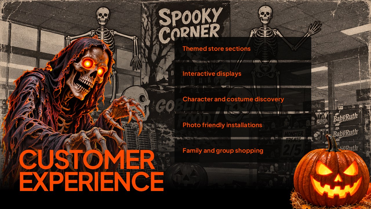 Spirit Halloween Template - Customer experience slide to highlight your in-store engagement features