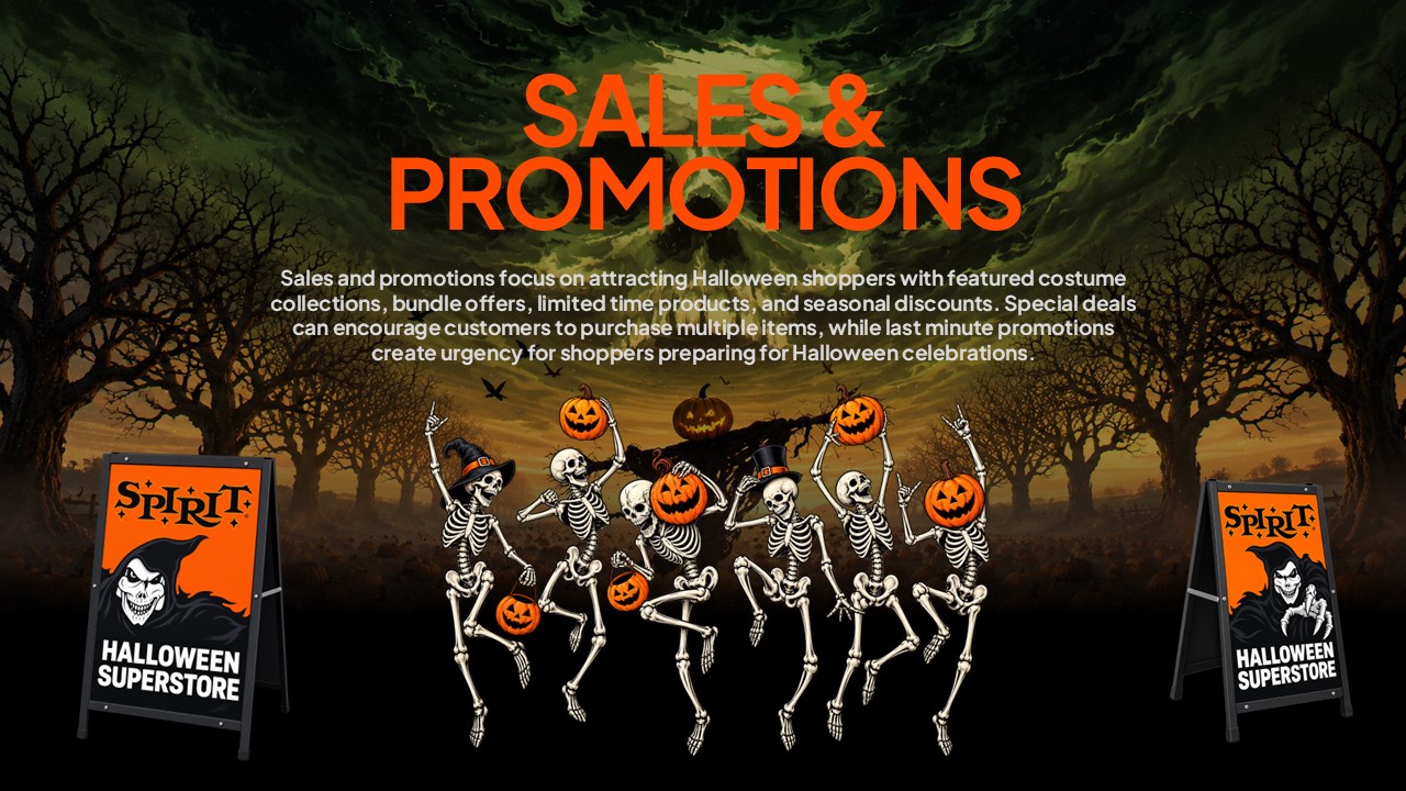 Spirit Halloween Template - Retail trends slide to present Halloween market insights and consumer shifts