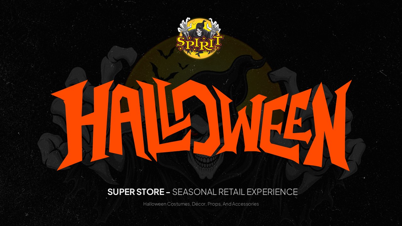 Spirit Halloween Template - Cover slide to launch your Halloween retail store presentation