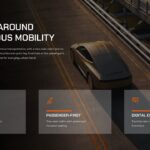 Tesla Cybercab Template - three feature cards slide with icons for Purpose-Built, Passenger-First, and Digital Control
