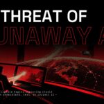 Runaway AI Google Slides Template – lone figure at global command console framing the core AI risk question