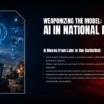 US AI Cold War Template - National defense slide covering autonomous drones, surveillance, and battlefield AI decision-making