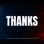 US AI Cold War Template - Closing thank you slide with bold typography and AI strategy tagline on blue-red split background