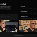 Vin Diesel Template - Enduring legacy conclusion slide with action icon, family favorite, and independent roots