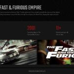 Vin Diesel Template - Fast and Furious franchise spotlight slide with stats, body text, and film imagery