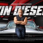 Vin Diesel Google Slides Template - Early life biography slide with two-column layout and portrait photo