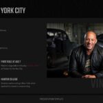 Vin Diesel Template - Roots in New York City early life slide with four biographical content blocks