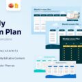 Weekly Lesson Plan Template - Multi-theme slide previews showcasing teal, blue, and dark green planner layouts