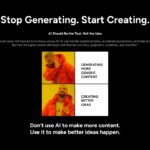 Stop Generating Start Creating Template - CTA slide to inspire better AI use with a Drake meme comparison