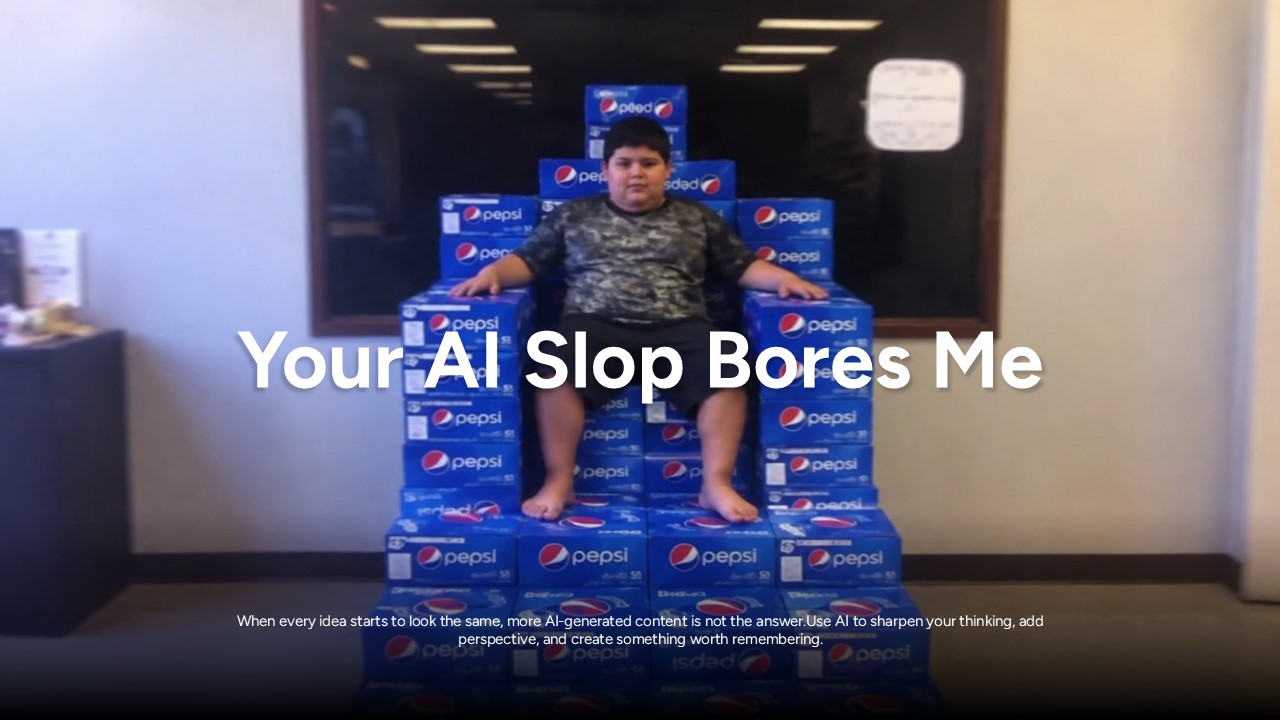 Your AI Slop Bores Me Template - Bold cover slide to hook audiences on AI content quality