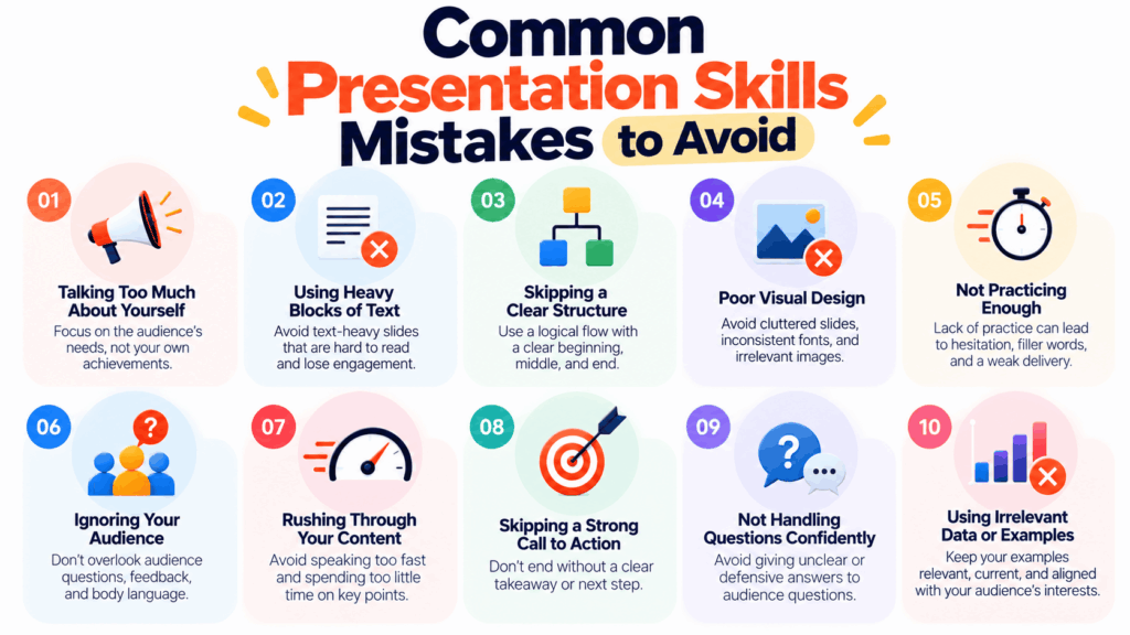 common presentation skills mistakes