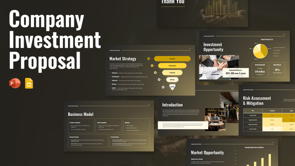 Dark and Gold theme company investment proposal