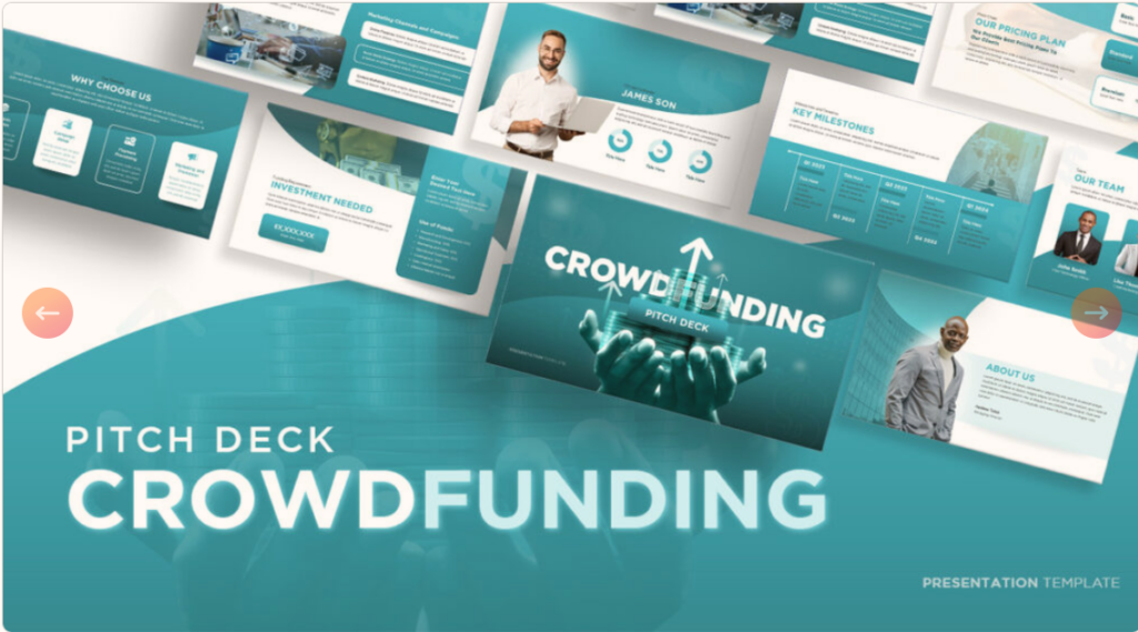 Crowdfunding Pitch Deck template for PPT and Google Slides