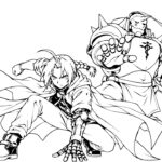 Anime Coloring Page - Edward and Alphonse Elric from Fullmetal Alchemist in battle poses