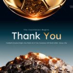 Ballon d'Or Countdown Template – event details slide with venue, date, and ceremony information placeholders
