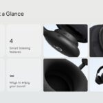 Beats 360 Product At a Glance Stats Template - Bento grid of four bold stat cards beside four product detail photography cards