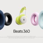 Beats 360 Template - Hero slide showcasing headphones with five colorful interchangeable ear cushions on light gray background