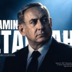 Benjamin Netanyahu Google Slides Template - biographical snapshot with 5 numbered pill-badge fact blocks on black background
