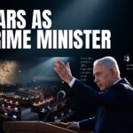 Benjamin Netanyahu Prime Minister Achievements Template - 3-column career roles layout with UN backdrop photo and pill badges
