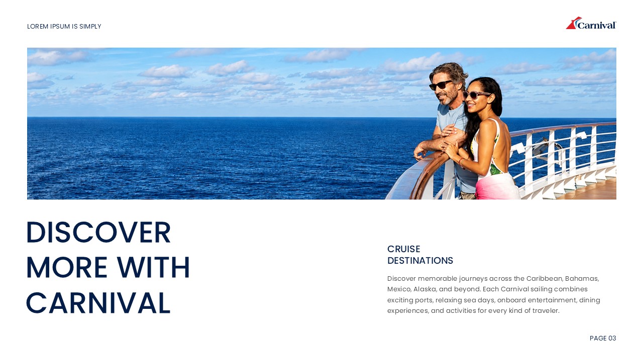 Carnival Cruise Line Template - Discover More Destinations Slide