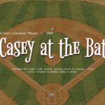 Casey at the Bat Google Slides Template - Atmospheric title slide set inside a baseball diamond