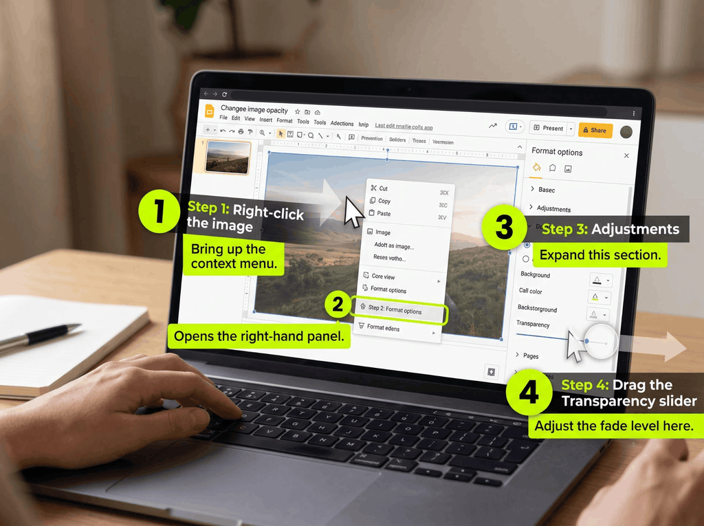 change image opacity in Google Slides