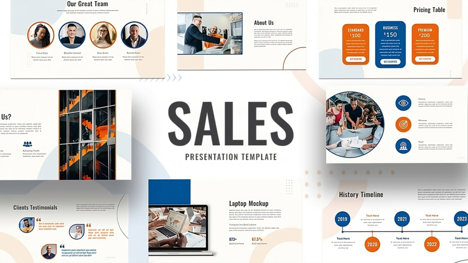 colorful theme sales presentation template 