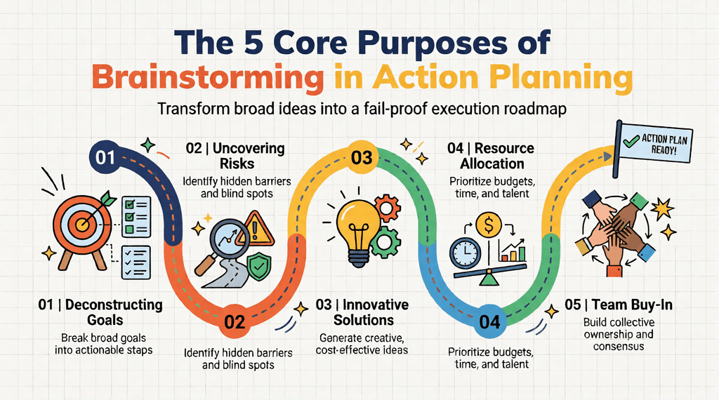 core purpose of brainstorming in Action planning