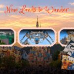 Disneyland Hidden Facts Template – four terracotta cards in a 2×2 grid revealing park secrets on vintage background