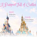Disneyland Nighttime Experiences Template – three hot-pink ticket cards on dark backdrop with glowing castle and characters