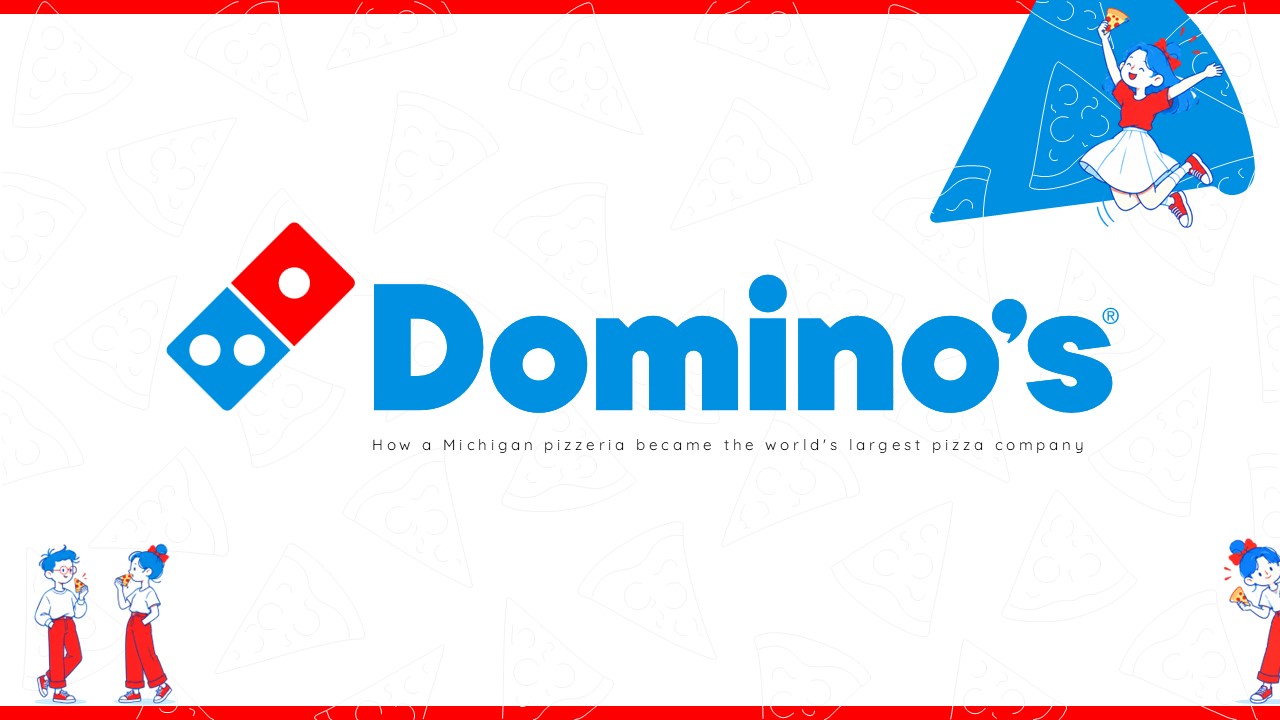 Dominos Pizza Template - Title slide to open a branded company overview or business pitch presentation