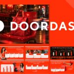 DoorDash Template – Cinematic cover slide with red accents, white logo, and bold strategic tagline overlay