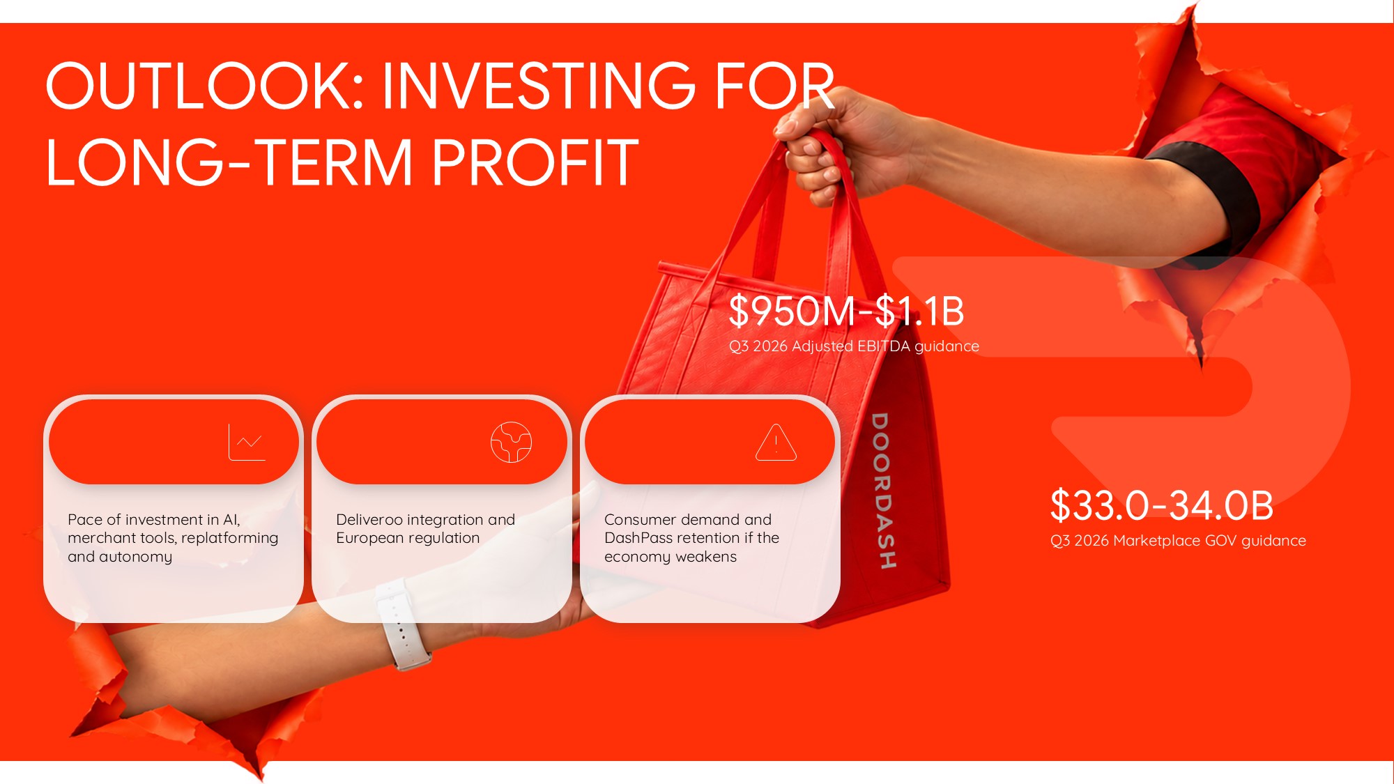 DoorDash Thank You Template – Cinematic night courier scene with centered closing headline mirroring the cover slide
