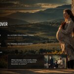 East of Eden Netflix Template – series overview slide with centered heading, body text, and four-column image fact grid