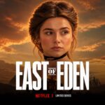 East of Eden Netflix Template – table of contents slide with five numbered sections and pull quote on dark background