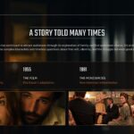 East of Eden Netflix Template – comparison slide contrasting earlier adaptations with 2026 Netflix version in two columns