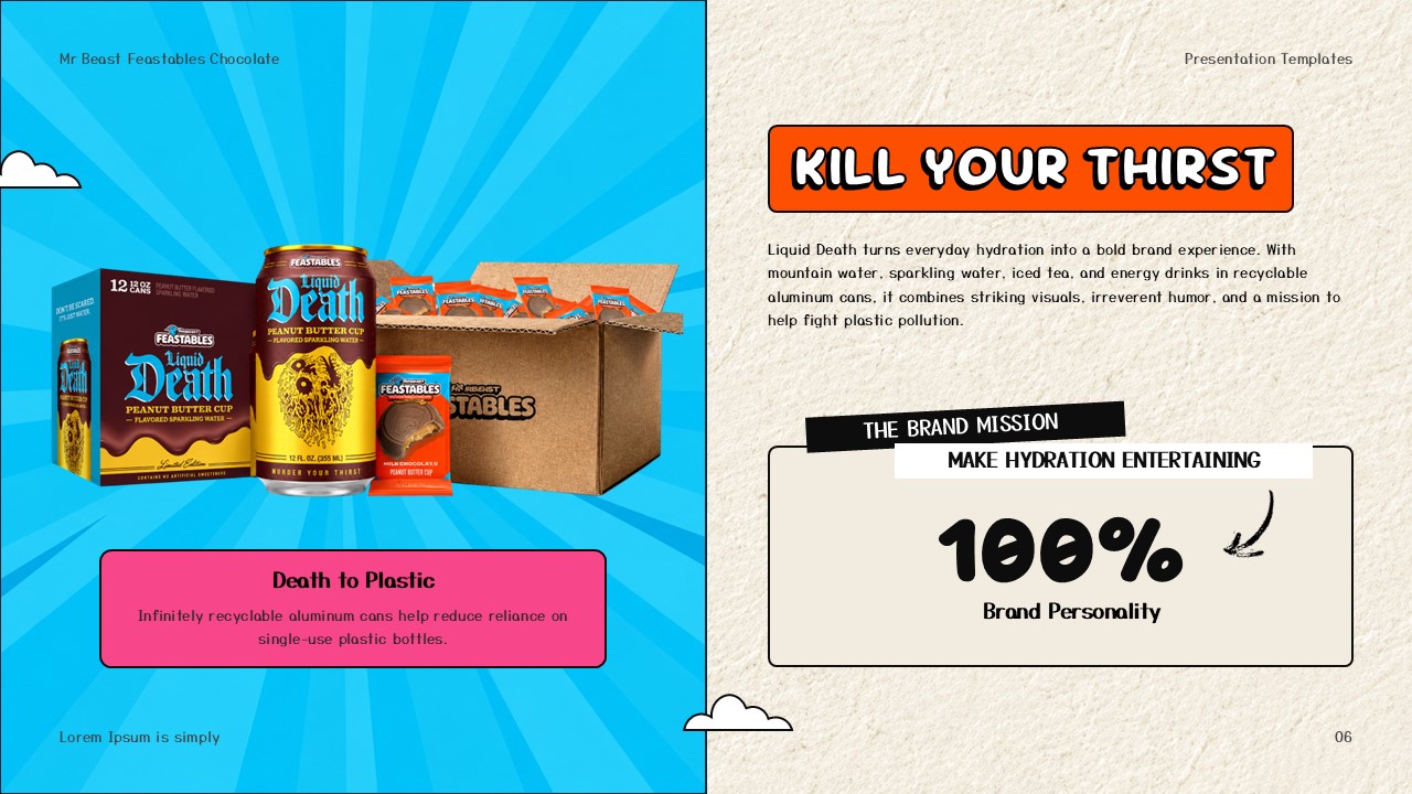 Feastables MrBeast Template - Brand identity slide to communicate values and visual mission