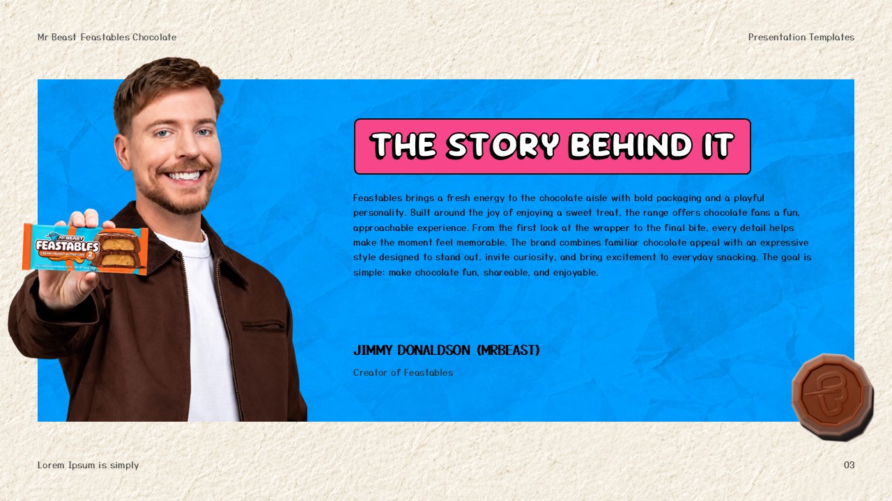 Feastables MrBeast Template - Differentiation slide to highlight key product features visually