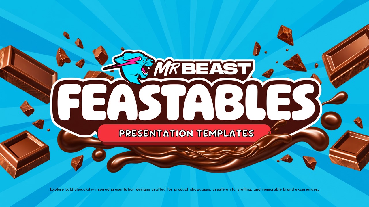 Feastables MrBeast Template - Hero slide to introduce your chocolate product with lifestyle imagery