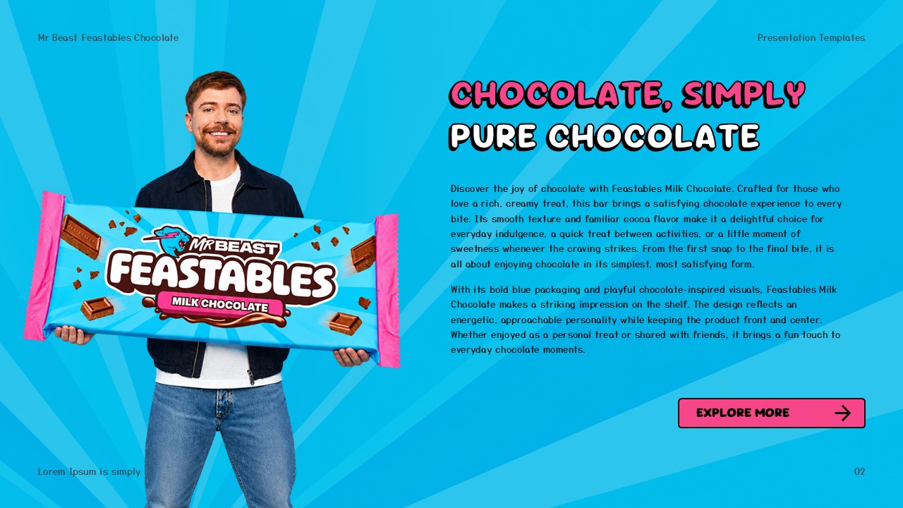 Feastables MrBeast Template - Brand story slide to share your founder narrative and mission