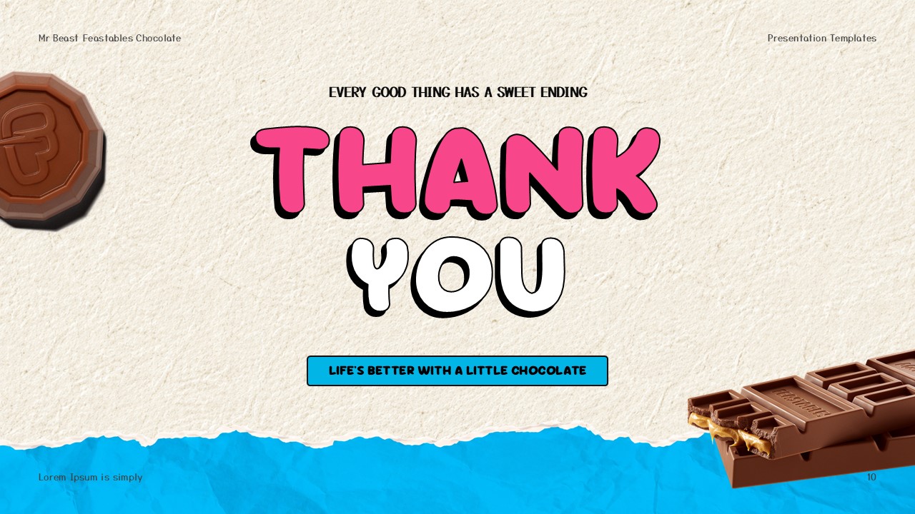 Feastables MrBeast Template - Closing slide to end your chocolate brand deck memorably