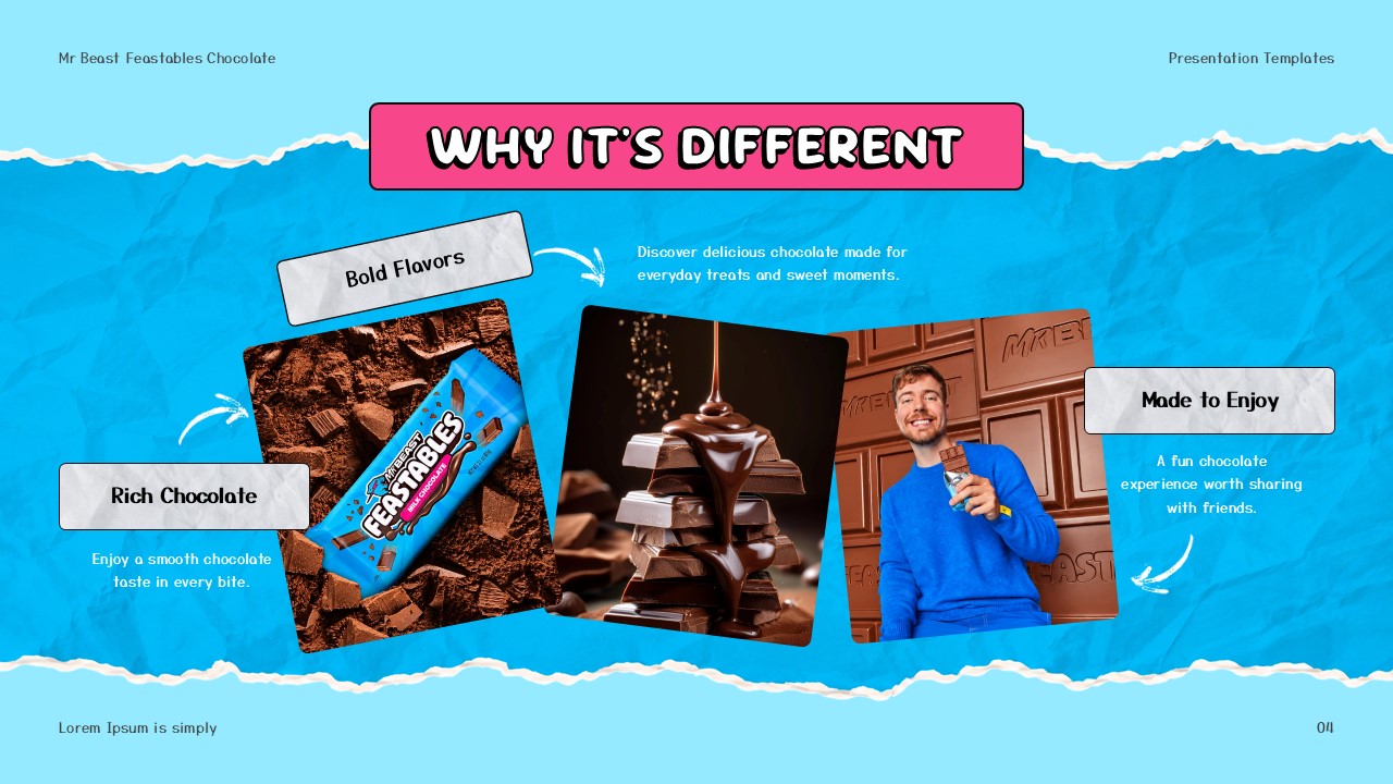 Feastables MrBeast Template - Product range slide to showcase your full chocolate lineup