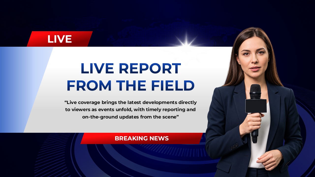 Fox News Template - Editorial principles slide with four numbered points on accuracy, speed, context, and coverage
