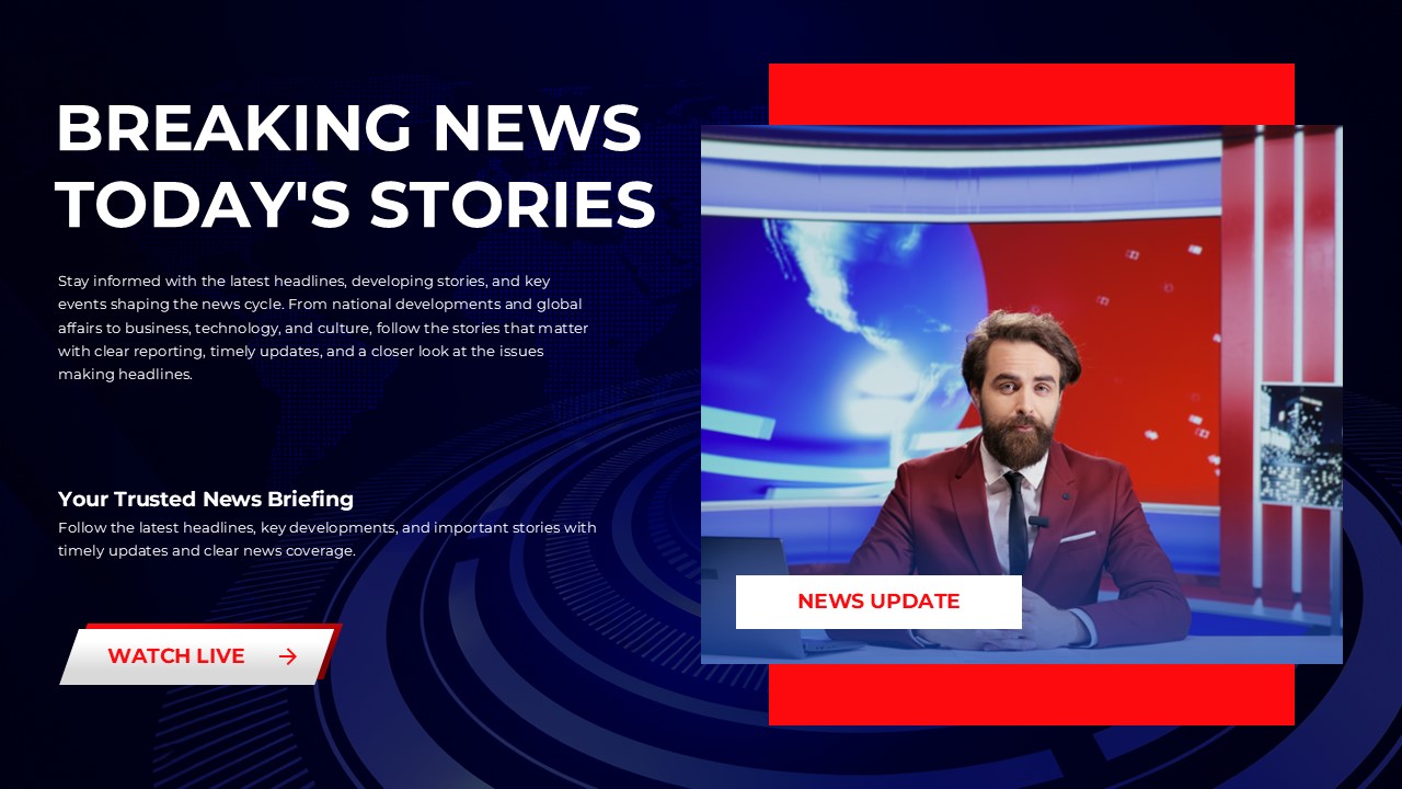 Fox News Template - Latest news roundup table with four coverage category columns and five content rows